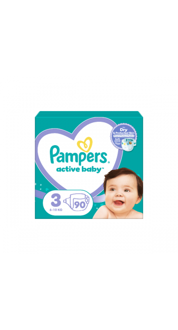 Pampers Active Baby Πάνες Giant Pack Μέγεθος 3 (6-10 kg), 90τμχ 