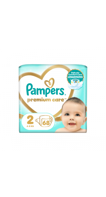 Pampers Premium Care No.2 (4-8kg) Βρεφικές Πάνες, 68τμχ