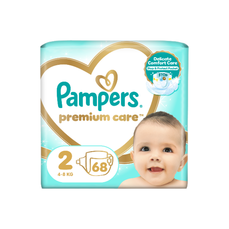 Pampers Premium Care No.2 (4-8kg) Βρεφικές Πάνες, 68τμχ Pampers Premium Care No.2 (4-8kg) Βρεφικές Πάνες, 68τμχ