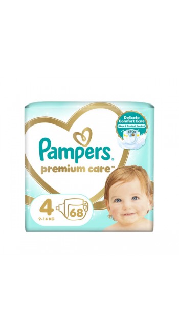 Pampers Premium Care No.4 (9-14kg) Βρεφικές Πάνες, 68τμχ Pampers Premium Care No.4 (9-14kg) Βρεφικές Πάνες, 68τμχ