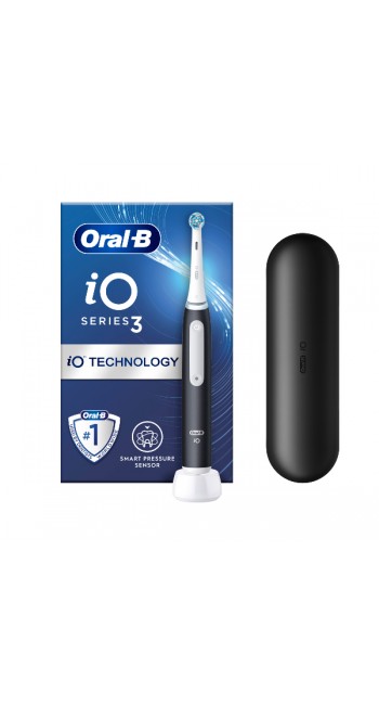 Oral-B iO Series 3 Magnetic Black Ηλεκτρική Οδοντόβουρτσα με Θήκη Ταξιδίου, 1τμχ