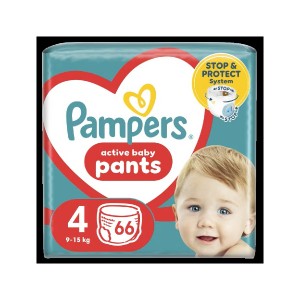 Pampers Active Baby Pants Πάνες Βρακάκι Giant Pack No4 (9-15kg), 66τμχ