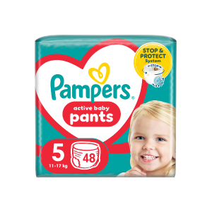 Pampers Active Baby Pants Πάνα-βρακάκι Μέγεθος 5 (11kg-17kg), 48τμχ