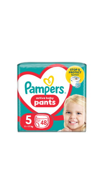 Pampers Active Baby Pants Πάνα-βρακάκι Μέγεθος 5 (11kg-17kg), 48τμχ
