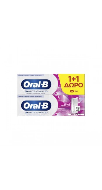 Oral-B 3D White Advanced Luxe Glamorous White Οδοντόκρεμα με Γεύση Μέντας, 2x75ml