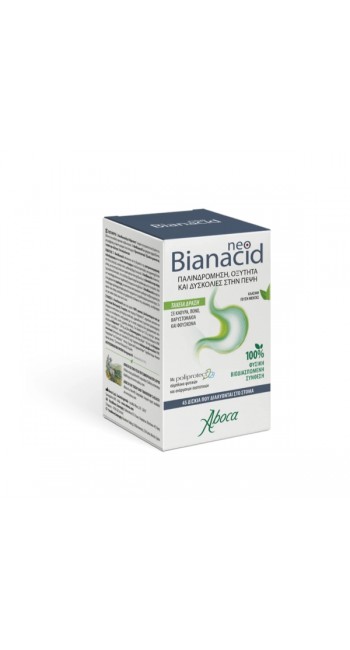 Aboca Neo Bianacid Συμπλήρωμα Διατροφής για την Γαστροοισοφαγική Παλινδρόμηση με Γεύση Λεμόνι, 45tabs 
