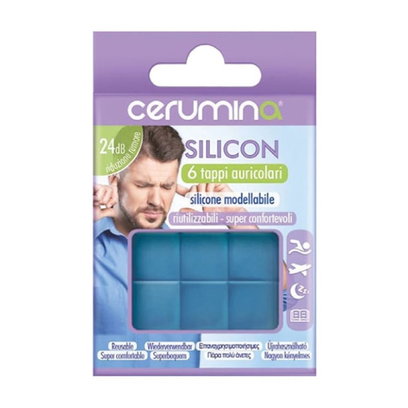 Cerumina Silicon Αδιάβροχες Επαναχρησιμοποιήσιμες Ωτοασπίδες από Μορφοποιούμενη Σιλικόνη, 6τμχ