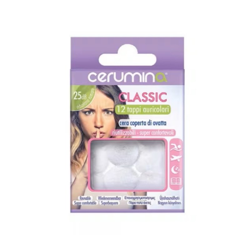 Cerumina Classic Ωτοασπίδες με Κερωμένο Βαμβάκι, 12τμχ