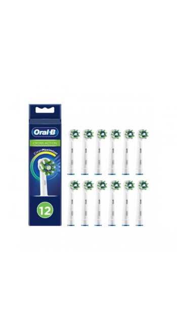 Oral-B Cross Action Ανταλλακτικές Κεφαλές Ηλεκτρικής Οδοντόβουρτσας, 12τμχ 