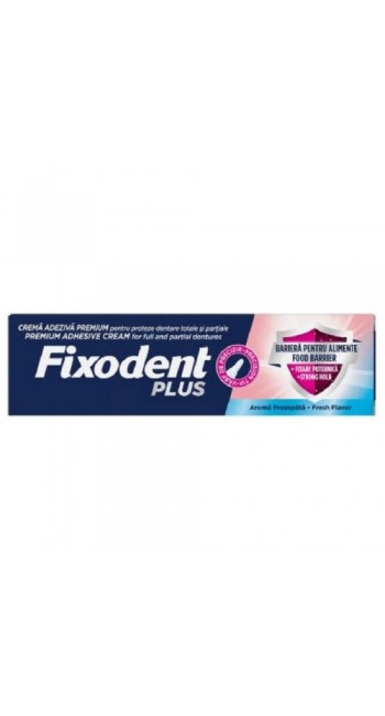 Fixodent Plus Food Barrier Στερεωτική Κρέμα για Ολικές & Μερικές Τεχνητές Οδοντοστοιχίες, 40gr
