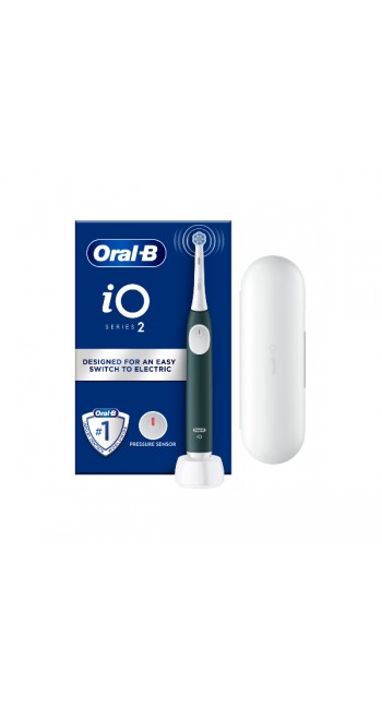 Oral B iΟ Series 2 Clean & Care Ηλεκτρική Οδοντόβουρτσα Green με Θήκη Ταξιδιού, 1τμχ