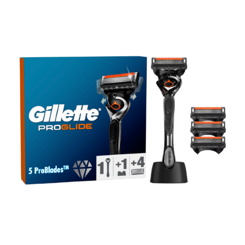 Gillette ProGlide Ξυριστική Μηχανή & 4 Ανταλλακτικές Κεφαλές