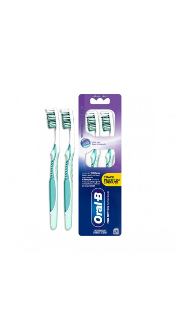 Oral -B Pro 3DWhite Advanced Οδοντόβουρτα Medium, 2τμχ 