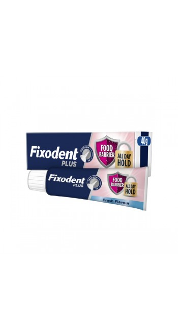 Fixodent Plus Food Barrier Fresh Στερεωτική Κρέμα Τεχνητής Οδοντοστοιχίας με Γεύση Μέντας, 40gr