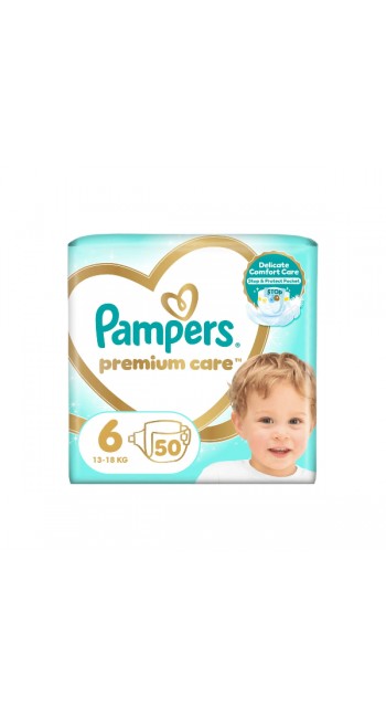 Pampers Premium Care Jumbo Plus Pack Νο6 (13-18kg), 50τμχ