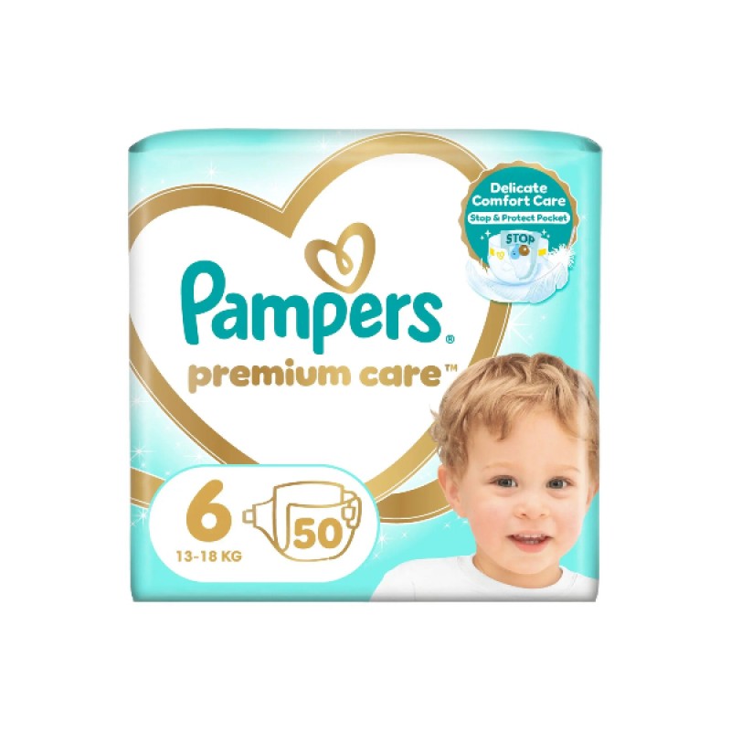 Pampers Premium Care Jumbo Plus Pack Νο6 (13-18kg), 50τμχ Pampers Premium Care Jumbo Plus Pack Νο6 (13-18kg), 50τμχ