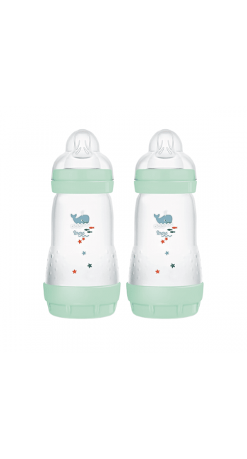 Mam Σετ Easy Start Anti-Colic Πλαστικά Μπιμπερό με Θηλή Σιλικόνης για 2m+, 2X260ml  Mam Σετ Easy Start Anti-Colic Πλαστικά Μπιμπερό με Θηλή Σιλικόνης για 2m+, 2X260ml