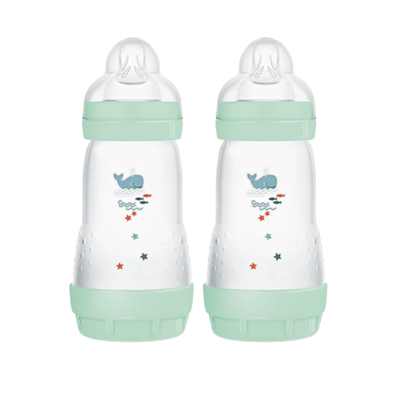 Mam Σετ Easy Start Anti-Colic Πλαστικά Μπιμπερό με Θηλή Σιλικόνης για 2m+, 2X260ml 