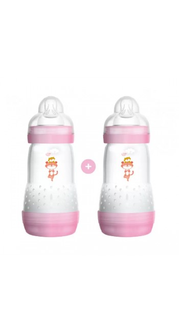 Mam Σετ Easy Start Anti-Colic Πλαστικά Μπιμπερό με Θηλή Σιλικόνης για 2m+, 2X260ml  Mam Σετ Easy Start Anti-Colic Πλαστικά Μπιμπερό με Θηλή Σιλικόνης για 2m+, 2X260ml