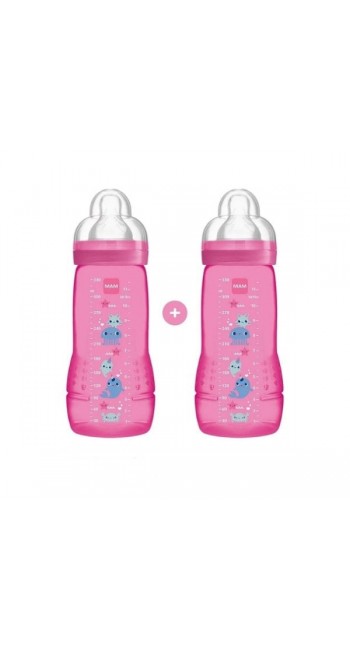 Mam Σετ Easy Active Anti-Colic Πλαστικά Μπιμπερό με Θηλή Σιλικόνης για 4m+, 2X330ml Mam Σετ Easy Active Anti-Colic Πλαστικά Μπιμπερό με Θηλή Σιλικόνης για 4m+, 2X330ml