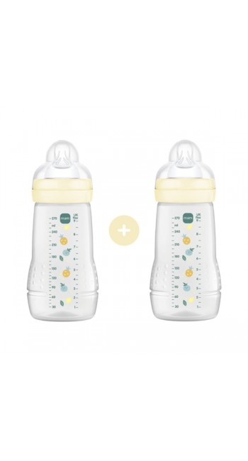 Mam Σετ Easy Active Anti-Colic Πλαστικά Μπιμπερό με Θηλή Σιλικόνης για 2m+, 2X270ml  Mam Σετ Easy Active Anti-Colic Πλαστικά Μπιμπερό με Θηλή Σιλικόνης για 2m+, 2X270ml