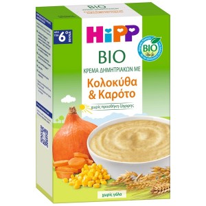 Hipp Bio Κρέμα Δημητριακών με Κολοκύθα & Καρότο 6m+, 200gr