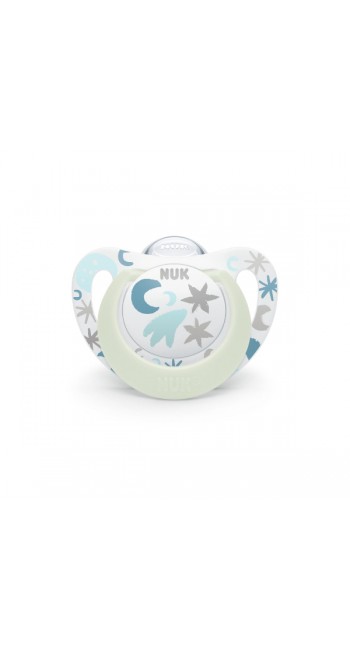 Nuk Star Νight Ορθοδοντική Πιπίλα Σιλικόνης με Θήκη 0-6m, 1τμχ