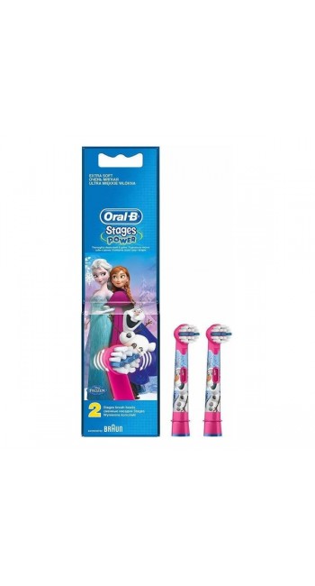 Oral-B Stages Power Frozen, Ανταλλακτικά για Ηλεκτρική Παιδική Οδοντόβουρτσα 2τμχ 
