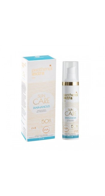 Panthenol Extra Sun Care Diaphanous SPF50 Διάφανο Αντιηλιακό Τζελ Προσώπου 50ml 