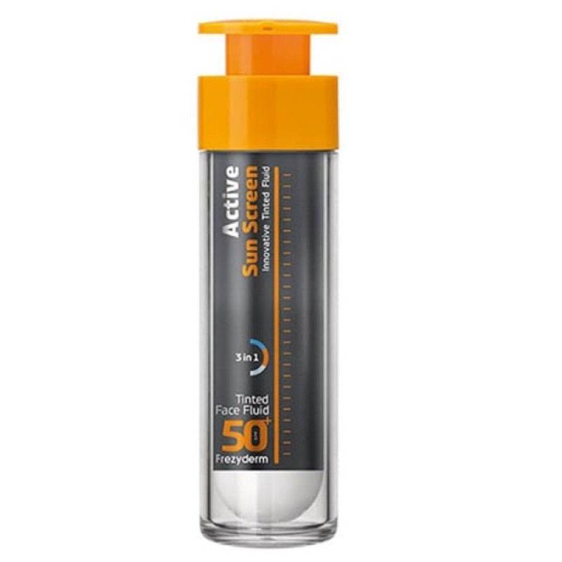 Frezyderm Active Sun Screen Tinted Face Fluid SPF 50+ Aντηλιακή Kρέμα Προσώπου με Χρώμα, 50ml