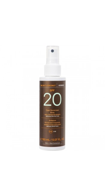 Korres Διάφανο Αντηλιακό Σώματος SPF20 150ml 