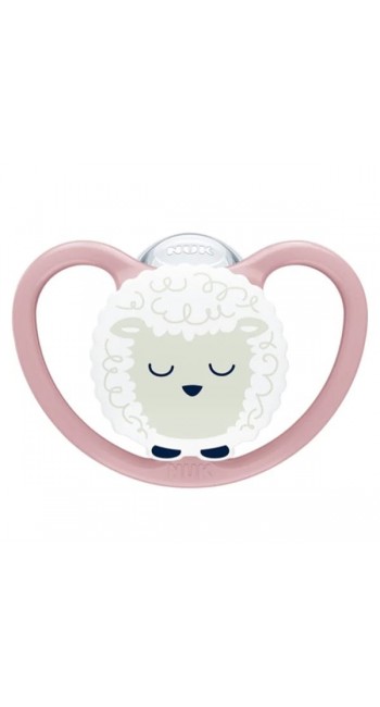 NUK Perfect Match Air Night Πιπίλα Σιλικόνης Pink Sheep 6-18m με Θήκη (1 τμχ)