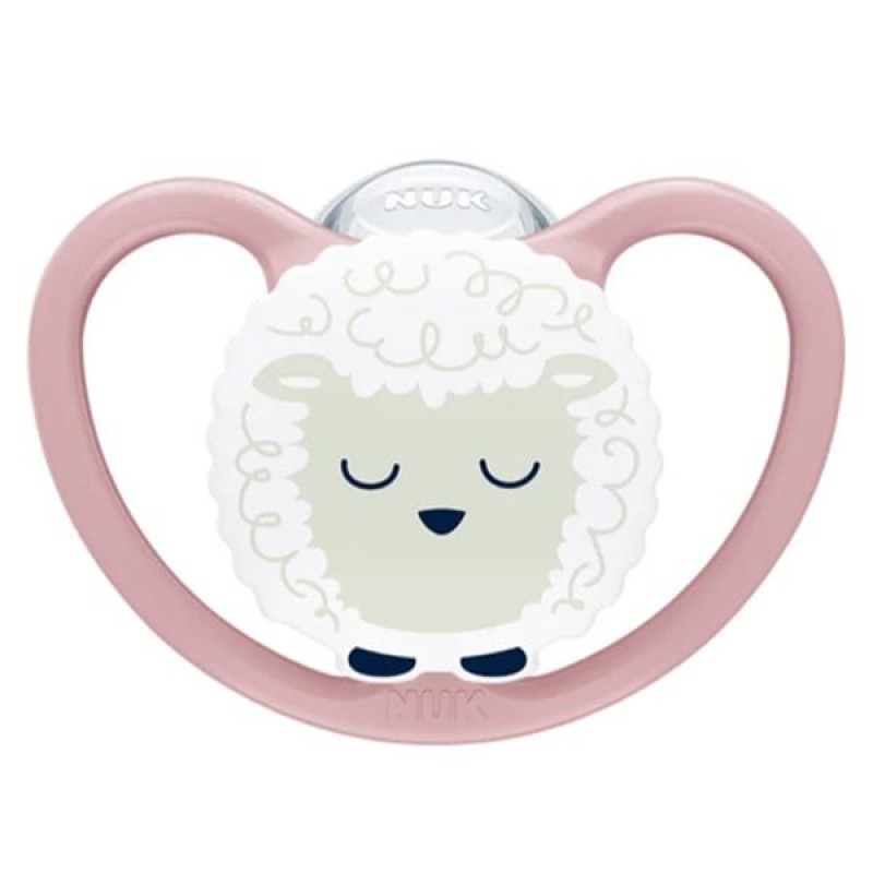 NUK Perfect Match Air Night Πιπίλα Σιλικόνης Pink Sheep 6-18m με Θήκη (1 τμχ)